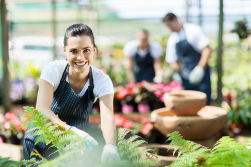 Professional landscaping details including decking, planting, and lighting in Vauxhall